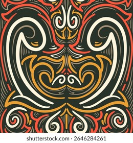 Tribal Ornamental Doodle Face Design