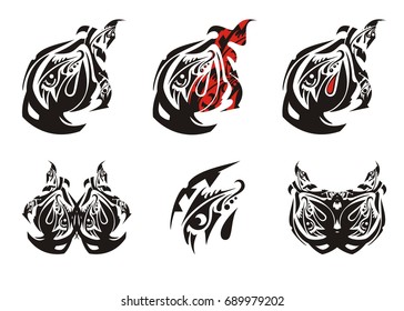 Styled Tattoo Pattern Stock Vector (Royalty Free) 152467517