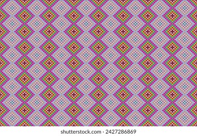 tribal pastel multicolor pastel Navajo seamless vector pattern. aztec abstract geometric art print in a sophisticated aztec style. Vector background with ethnic elements. Wallpaper, fabric, paper, 