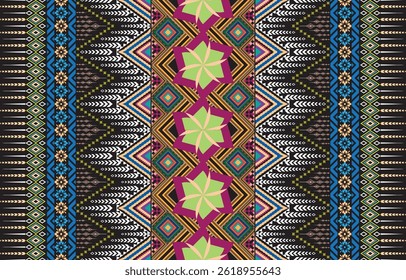 tribal pastel multicolor pastel Navajo seamless vector pattern. aztec abstract geometric art print in a sophisticated aztec style. Vector background with ethnic elements. Wallpaper, fabric, paper