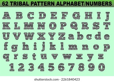 Tribal Pattern Alphabet Letters  Numbers 