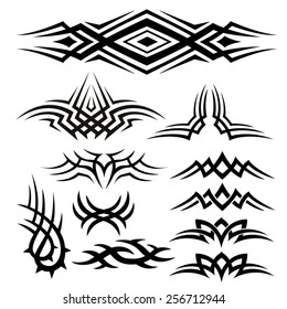 Tribal pattern armband tattoos