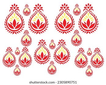 tribal pattern ( assamese pattern ) of northeast india which is used for textile design in assam gamosa , muga silk or other traditional dress.similar to ukrainian pattern or russian pattern.
