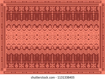 Tribal pattern background. Carpet surface texture vector