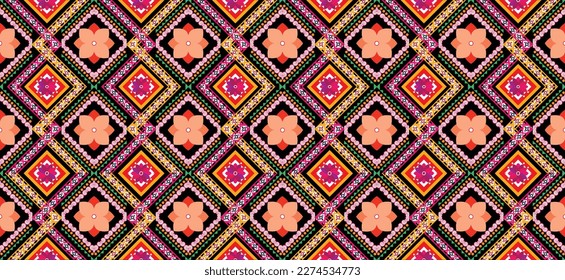 Tribal Pattern Background geometric ethnic Oriental traditional Design for seamless,carpet,wallpaper,clothing,wrapping,fabric,Vector illustration.