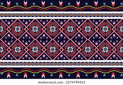 Tribal Pattern Background geometric ethnic Oriental traditional Design for seamless,carpet,wallpaper,clothing,wrapping,fabric,Vector illustration.