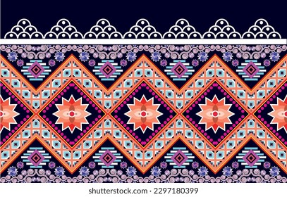 Tribal Pattern Background geometric ethnic Oriental traditional Design for seamless,carpet,wallpaper,clothing,wrapping,fabric,Vector illustration.