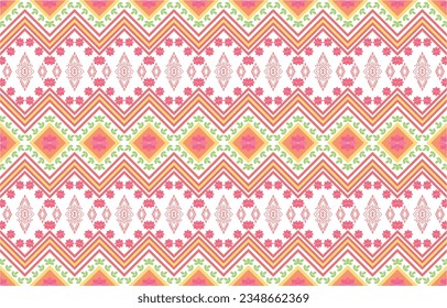 Tribal Pattern Background geometric ethnic Oriental traditional Design color light pink and purple for seamless,carpet,wallpaper,clothing,wrapping,fabric,Vector illustration,style,Aztec,clothing,wrapp