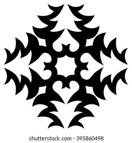 tribal pattern cross element template  tattoo vector art design, isolated illustration abstract pattern on white background, cross art pattern cut out. 