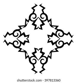 tribal pattern cross element template  tattoo vector art design, isolated illustration abstract pattern on white background, cross art pattern cut out. 