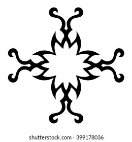 tribal pattern cross element template  tattoo vector art design, isolated illustration abstract pattern on white background, cross art pattern cut out. 