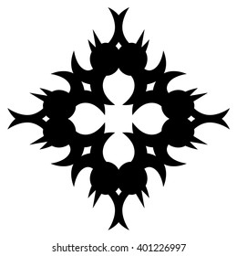 tribal pattern cross element template  tattoo vector art design, isolated illustration abstract pattern on white background, cross art pattern cut out. 
