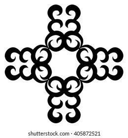 tribal pattern cross element template  tattoo vector art design, isolated illustration abstract pattern on white background, cross art pattern cut out. 