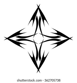 tribal pattern cross ornament element template  tattoo vector art design, isolated illustration abstract pattern on white background, cross art pattern cut out. 