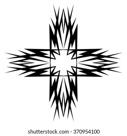 tribal pattern cross ornament element template  tattoo vector art design, isolated illustration abstract pattern on white background, cross art pattern cut out. 