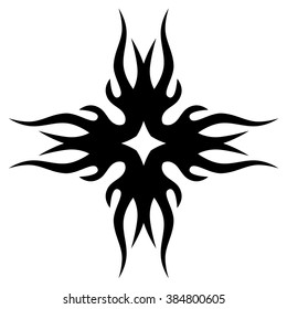 tribal pattern element template tattoo vector art design, isolated illustration abstract pattern on white background, cross art pattern cut out. 
