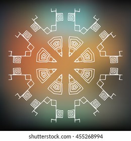 Tribal pattern, ethnic or aztec style. Vector icon, logo design
