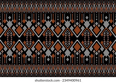 patrón tribal étnico patrón marrón rojo blanco para la industria textil alfombras papel tapiz sarong pañuelo batik bordado publicidad de impresión ilustración vectorial formas geométricas