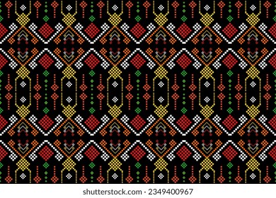 patrón tribal étnico patrón marrón rojo blanco para la industria textil alfombras papel tapiz sarong pañuelo batik bordado publicidad de impresión ilustración vectorial formas geométricas