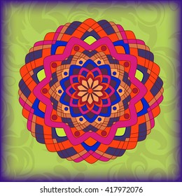 Tribal pattern. Ethnic, fabric, motifs. Vector, Abstract Flower Mandala. Decorative elements for design. Can be used for decorating bags, clothes, website, covers, postcards
