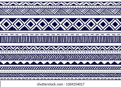 Tribal pattern. Ethnic geometric seamless background, boho motif, maya, aztec line vector illusrtation. mexican print texture