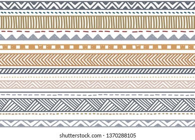 Tribal pattern. Ethnic geometric seamless background, boho motif, maya, aztec line vector illusrtation. mexican print texture
