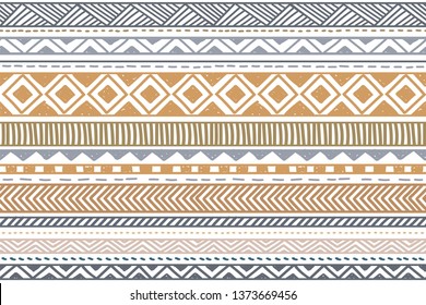 Tribal pattern. Ethnic geometric seamless background, boho motif, maya, aztec line vector illusrtation. mexican print texture