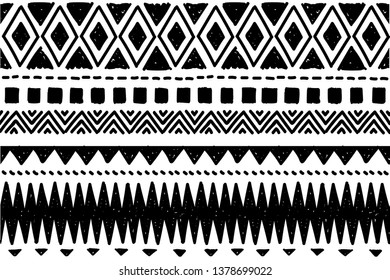 Tribal pattern. Ethnic geometric seamless background, boho motif, maya, aztec line vector illustration. mexican print texture