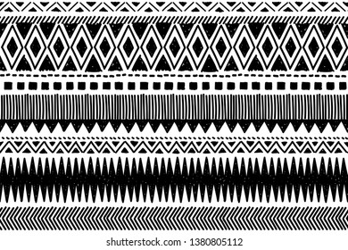 Tribal pattern. Ethnic geometric seamless background, boho motif, maya, aztec line vector illustration. mexican print texture