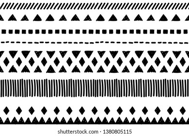 Tribal pattern. Ethnic geometric seamless background, boho motif, maya, aztec line vector illustration. mexican print texture