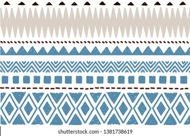 Tribal pattern. Ethnic geometric seamless background, summer sea ornament, boho motif, maya, aztec line vector illustration. mexican print texture