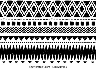 Tribal pattern. Ethnic geometric seamless background, boho motif, maya, aztec line vector illustration. mexican print texture