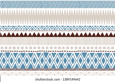 Tribal pattern. Ethnic geometric seamless background, summer sea ornament, boho motif, maya, aztec line vector illustration. mexican print texture