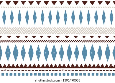 Tribal pattern. Ethnic geometric seamless background, summer sea ornament, boho motif, maya, aztec line vector illustration. mexican print texture