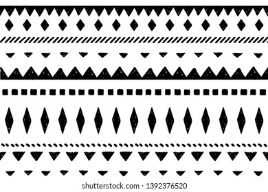 Tribal pattern. Ethnic geometric seamless background, boho motif, maya, aztec line vector illustration. mexican print texture