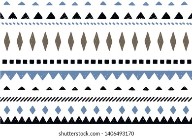 Tribal pattern. Ethnic geometric seamless background, summer sea ornament, boho motif, maya, aztec line vector illustration. mexican print texture
