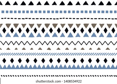 Tribal pattern. Ethnic geometric seamless background, summer sea ornament, boho motif, maya, aztec line vector illustration. mexican print texture