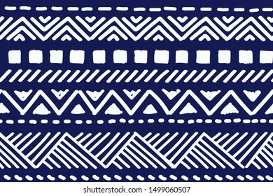 Tribal pattern. Ethnic geometric seamless background, boho motif, maya, aztec line vector illustration. geo print texture