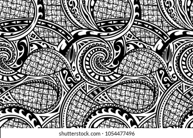 Tribal pattern in ethnic Maori style. Can be used as seamless ornament