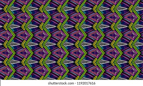 Tribal pattern. Ethnic print. Aztec. Abstract geometric fabric. Cloth design. Spiritual fashion. Mystical ornament. Navajo textile. Boho homespun. Hand drawn seamless vector.