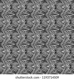 Tribal pattern. Ethnic print. Aztec. Abstract geometric fabric. Cloth design. Spiritual fashion. Mystical ornament. Navajo textile. Boho homespun. Hand drawn seamless vector.