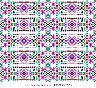 Tribal pattern. Ethnic print. Aztec. Abstract geometric fabric. Cloth design. Spiritual fashion. Tribal fabric. Mystical ornament. Ethnic pattern. Navajo textile. Boho homespun. Seamless vector.