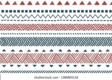 Tribal pattern. Ethnic seamless background, summer geometric ornament, boho motif, maya, aztec line vector illustration. print texture