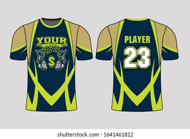 Tribal pattern filled navy lime color money gun sports  shirt
