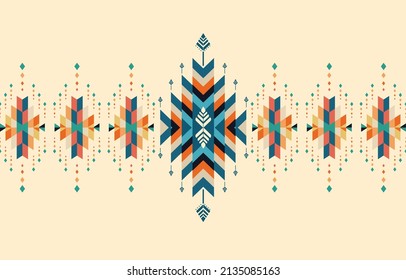 Tribal pattern geometric colorful seamless texture ethnic traditional ornament vector for clothing fabric background wallpaper wrap batik knitwear embroidery style vector illustration