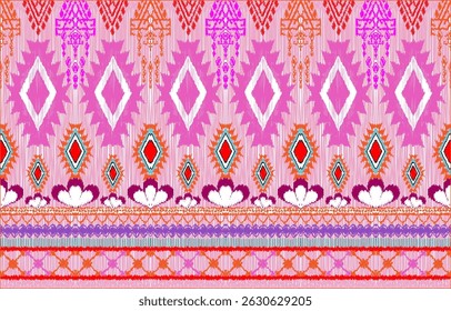 Padrão tribal Padrão étnico oriental étnico padrão sem costura tradicional Design para fundo, tapete, papel de parede, roupas, envoltório, Batik, tecido, Vetor illust.embroidery estilo.