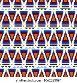 Tribal Pattern Geometrical Background with Triangles and Stripes