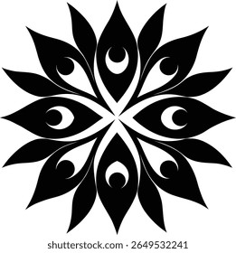 tribal pattern made of black silhouette on white background