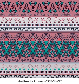 Tribal pattern for printing on fabric or paper. Hand drawn background. Islam, Arabic, Indian, ottoman motifs.