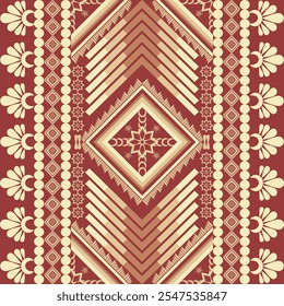 Stammesmuster nahtlosen Hintergrund. Helle Farbe Ethnische Muster Stickerei. Traditionelle Navajo geometrische Druckkunst Aztec. Design für Tapete, Kissen, Textil, Stoff, Folk, Sarong
